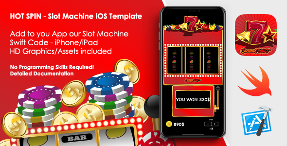 Hot Spin - Casino / Slot Machine iOS App Template