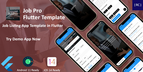 Job Listing Android App + iOS App Template |  Flutter 3 | JobPro