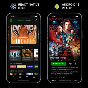 Neoflix, A Movie, Series And Video Streaming Android App + iOS App Template in React Native CLI.
