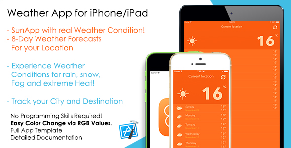 SunApp - Weather Forecast iOS App Template